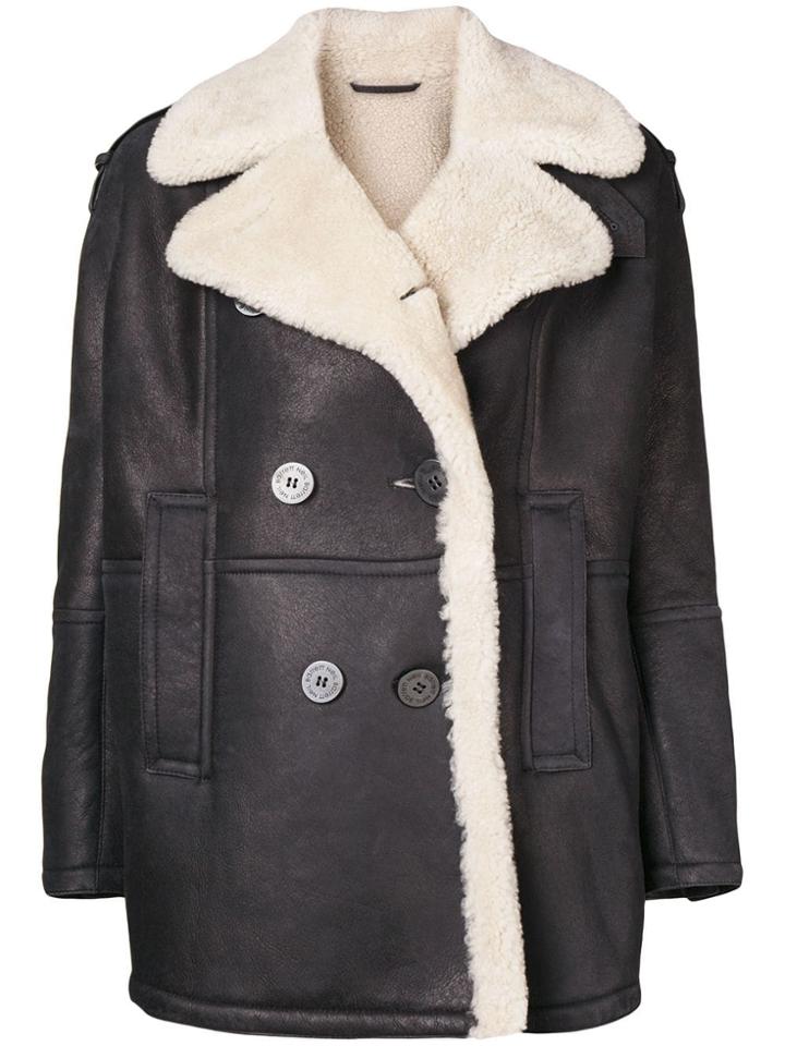 Neil Barrett Oversized Leather Jacket - Brown