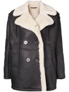 Neil Barrett Oversized Leather Jacket - Brown