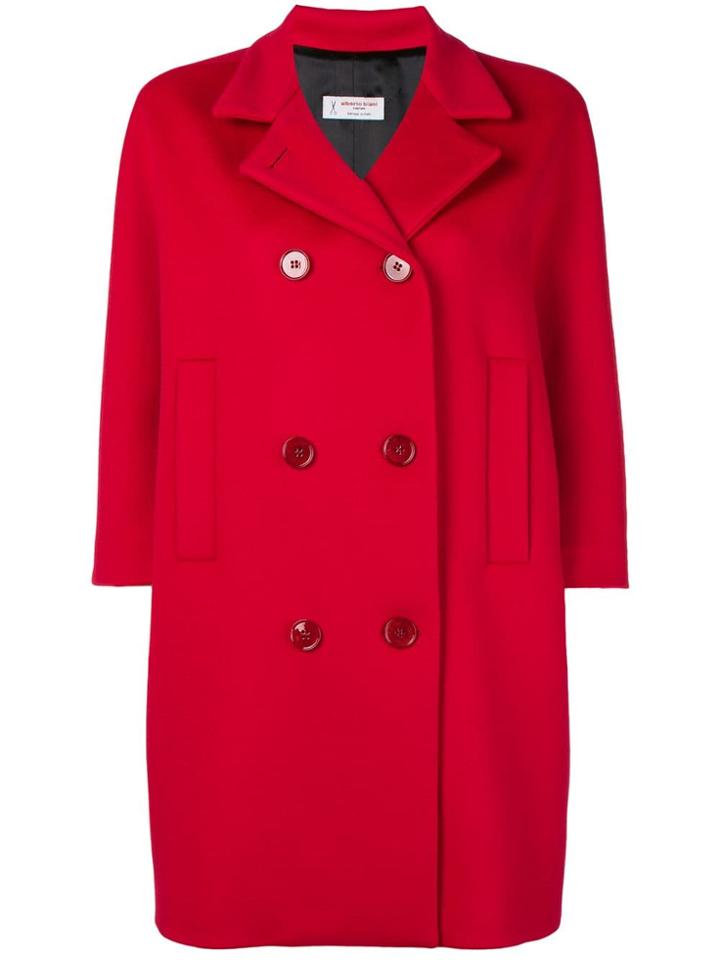 Alberto Biani Double Breasted Coat - Red