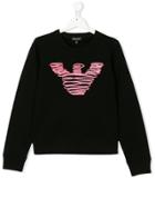 Emporio Armani Kids Embroidered Sweatshirt - Black