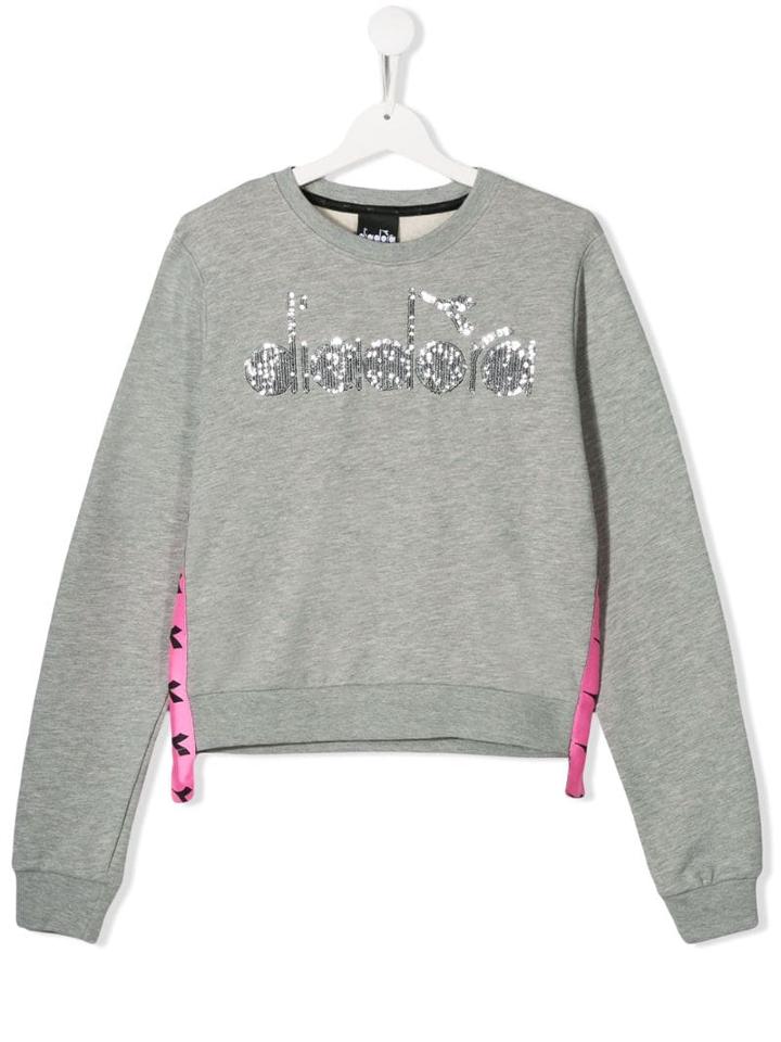 Diadora Junior Teen Sequin Embellished Sweatshirt - Grey