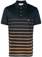 Salvatore Ferragamo Striped Logo Polo Shirt - Blue