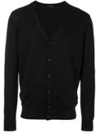 Z Zegna Button Down Cardigan, Men's, Size: Large, Black, Wool