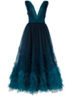 Marchesa Ombré Textured Dress - Blue