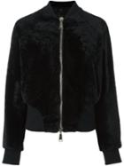 Drome Textured Bomber Jacket, Women's, Size: Medium, Black, Sheep Skin/shearling/polyamide/spandex/elastane/polyacrylic