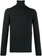 Jil Sander Logo Turtle Neck Jumper - Black
