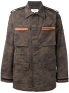 Fashion Clinic Timeless - Embroidered Trim Field Jacket - Men - Cotton/spandex/elastane - 50, Green, Cotton/spandex/elastane