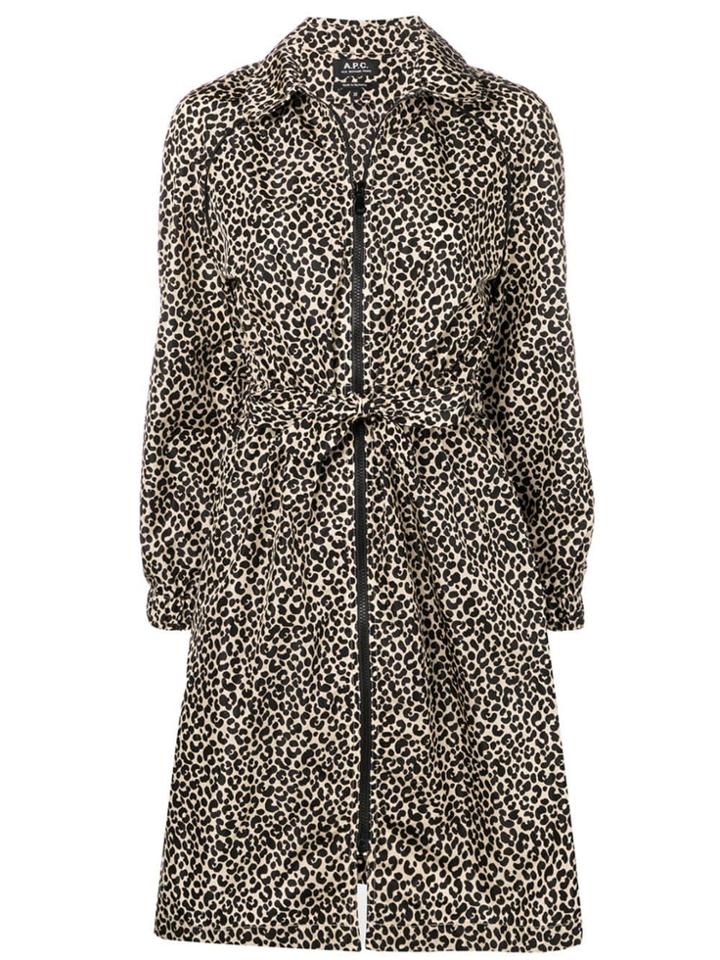 A.p.c. Leopard Print Parka - Neutrals
