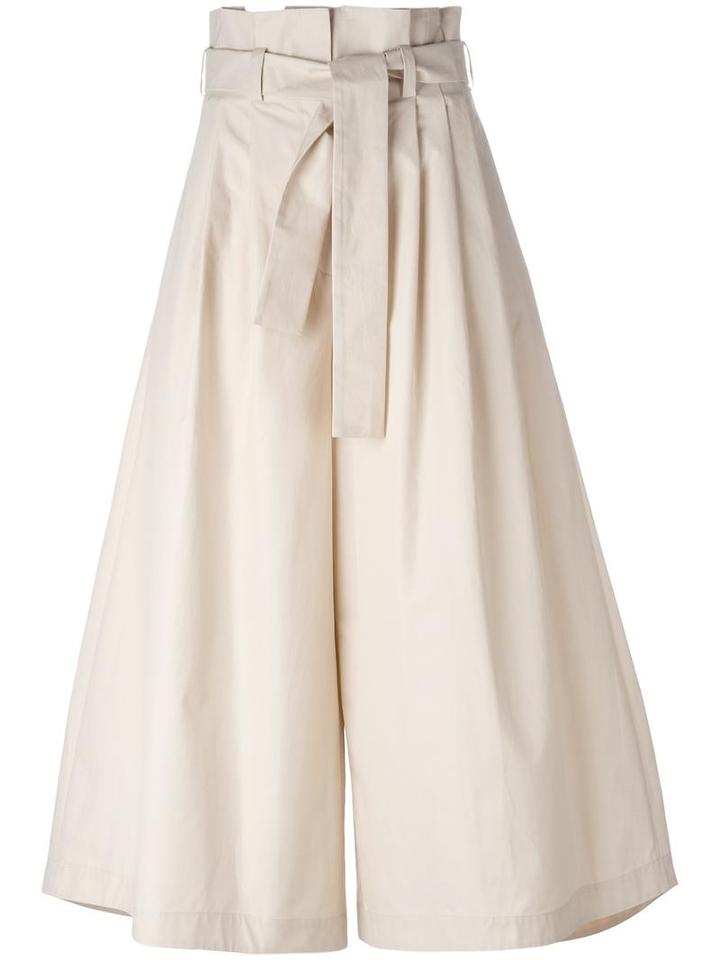 Fendi Tie Fastening Palazzo Pants, Women's, Size: 38, Nude/neutrals, Cotton