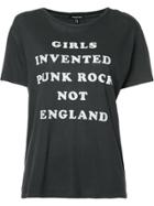 R13 'girls Invented Punk Rock' T-shirt - Black