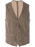 Lardini Buttoned Waistcoat, Men's, Size: 50, Green, Cotton/spandex/elastane