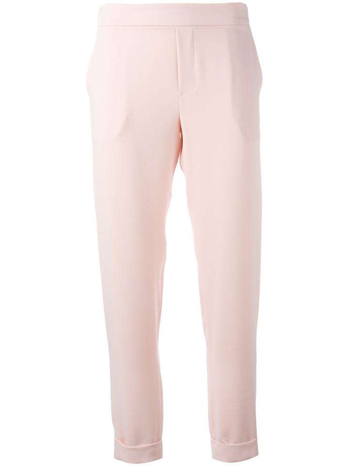 P.a.r.o.s.h. Cropped Trousers, Women's, Size: Medium, Pink/purple, Polyester