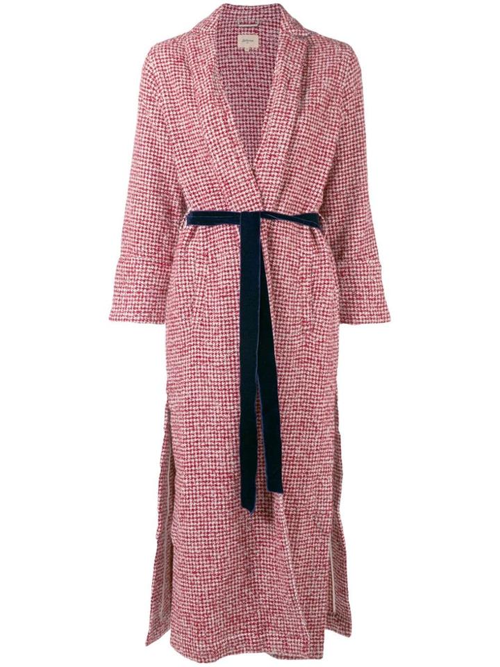 Bellerose Herringbone Belted Coat - Red