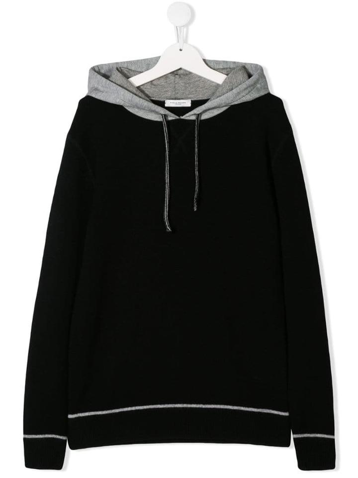 Paolo Pecora Kids Teen Colour Block Hoodie - Black