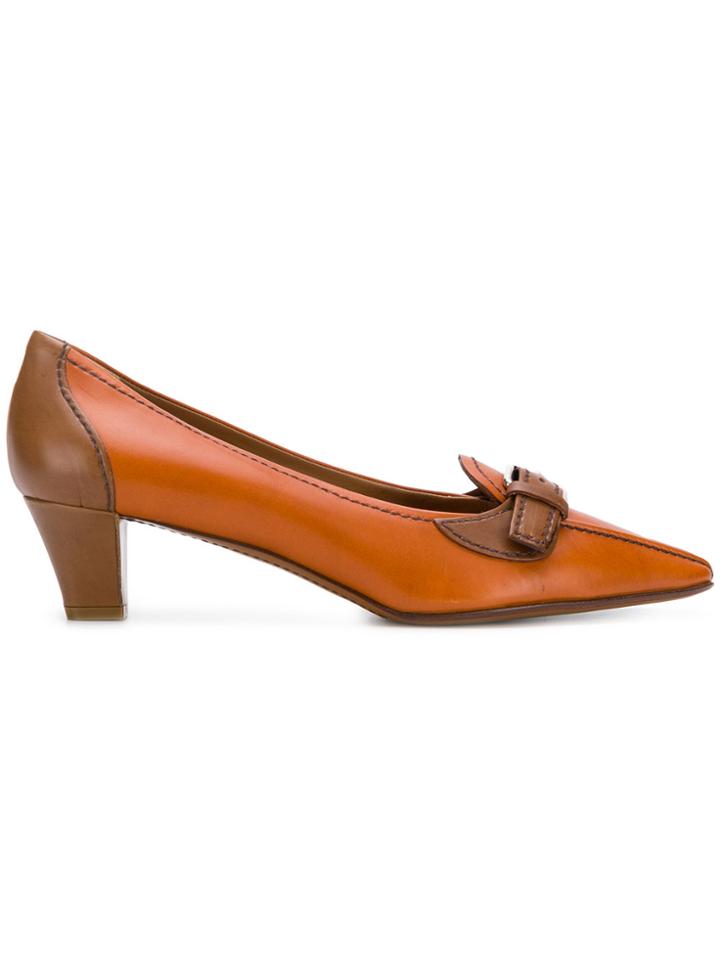 Prada Vintage Pointed Loafers - Yellow & Orange