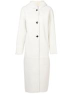 Inès & Maréchal Single Breasted Shearling Coat - White