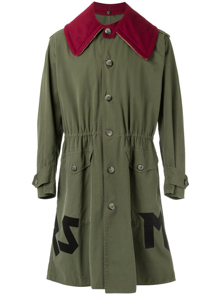 À La Garçonne - Vintage Overcoat - Unisex - Cotton - G, Green, Cotton