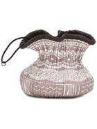 Pleats Please By Issey Miyake Printed Pleated Drawstring Pouch - Brown