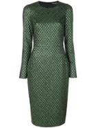 Dolce & Gabbana Metallic Jacquard Dress - Green