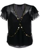 Nk Embroidered Silk Blouse - Black