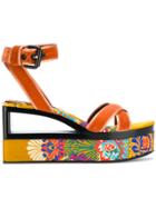 Casadei Velvet Sandals - Yellow & Orange