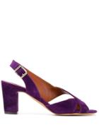 Michel Vivien Velvet Heeled Sandals - Purple