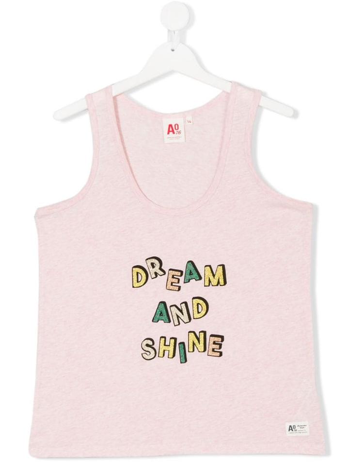 American Outfitters Kids Slogan Print Vest Top - Pink