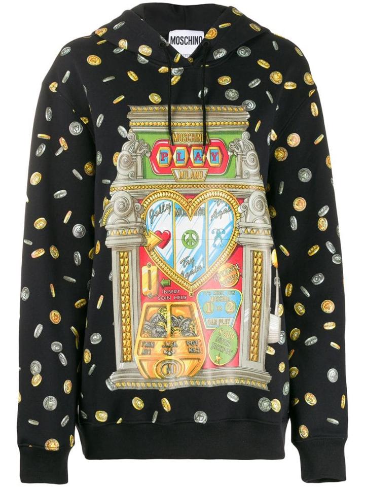 Moschino Casino Print Hoodie - Black