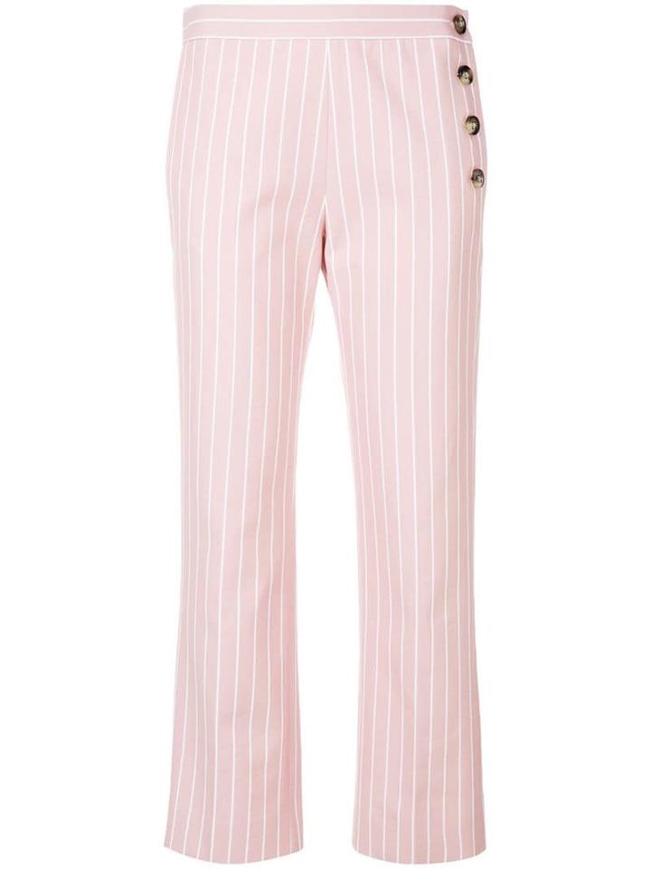 Victoria Victoria Beckham Pinstripe Cropped Trousers - Pink