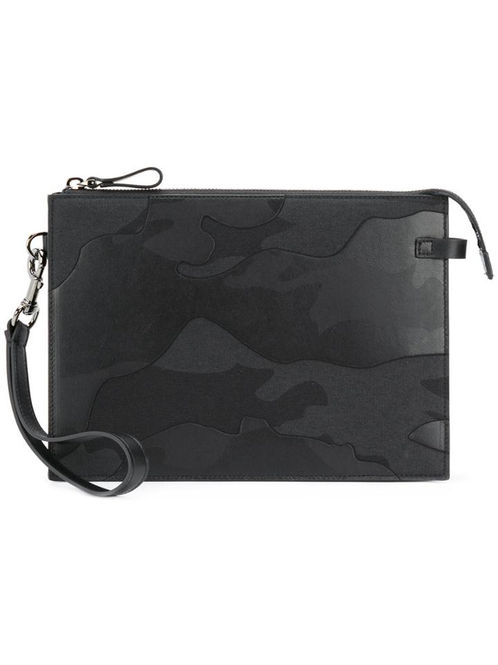 Valentino Valentino Garavani Camouflage Zip Clutch - Black