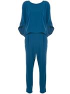Halston Heritage Dropped Shoulder Jumpsuit - Blue