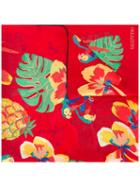 Valentino Valentino Garavani Tropical Print Scarf, Women's, Red, Silk