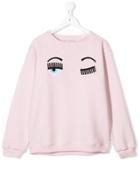 Chiara Ferragni Kids Flirting Embroidery Sweatshirt - Pink