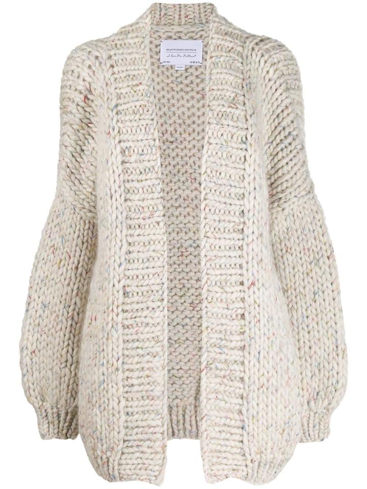 I Love Mr Mittens Oversized Chunky Knit Cardigan - White