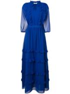 Blugirl Ruffled Details Maxi Dress - Blue