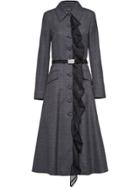 Miu Miu Prince Of Wales Checked Coat - Grey