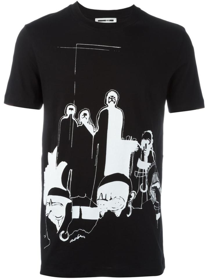 Mcq Alexander Mcqueen Maasi Print T-shirt, Men's, Size: Xl, Black, Cotton