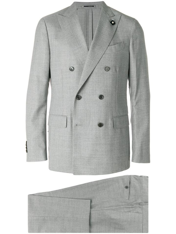 Lardini Double-breasted Formal Suit - Grey