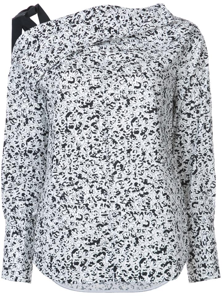 Proenza Schouler Popcorn Flower Off The Shoulder Top - White