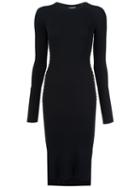 Mugler Metallic Loop Detail Ribbed Dress