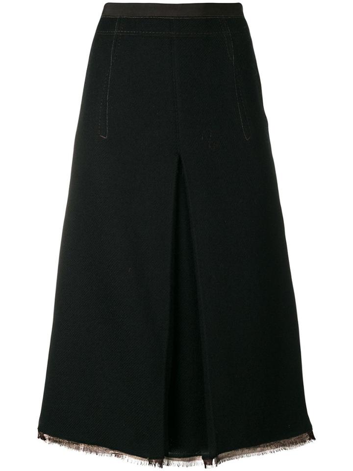 Prada Vintage Box Pleat A-line Skirt - Black