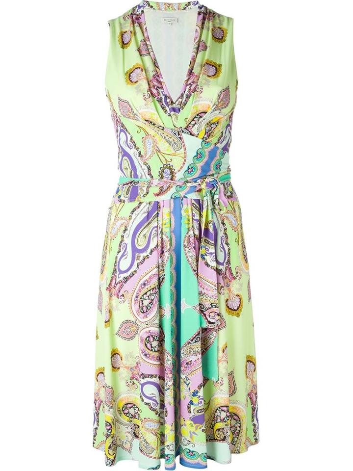 Etro Floral Paisley Print Dress, Women's, Size: 42, Polyamide/spandex/elastane/acetate/viscose