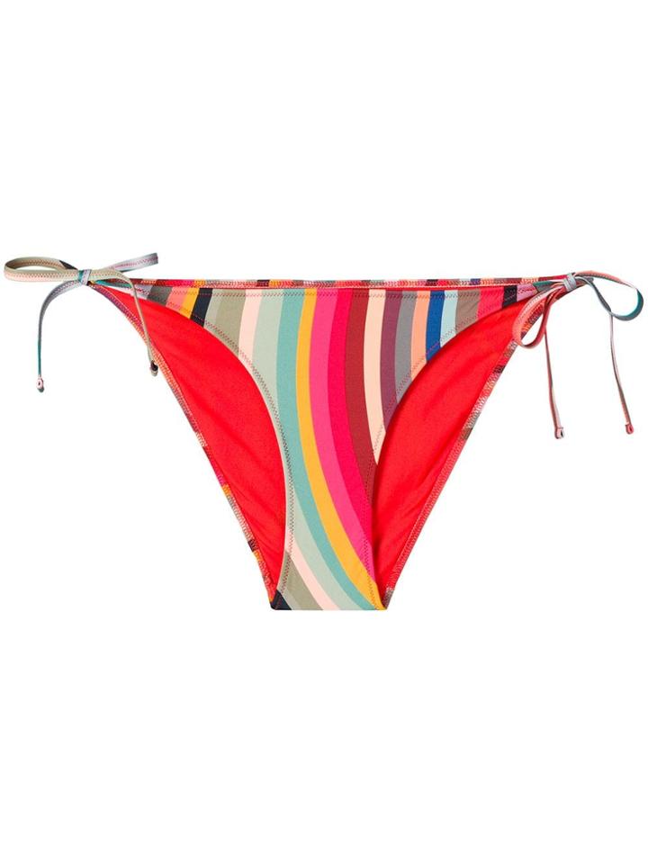 Paul Smith Swirl Print Tie-side Bikini Bottoms - Red