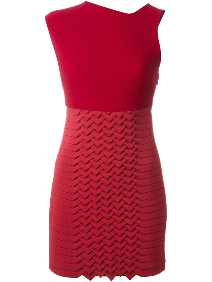 Jay Ahr Origami Panel Dress, Women's, Size: 34, Red, Polyester/spandex/elastane/silk