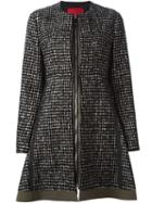 Moncler Gamme Rouge Checked Zipped Flared Coat