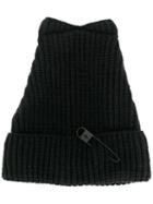 Yohji Yamamoto Safety Pin Beanie - Black