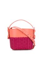 Nico Giani Colour Block Woven Bucket Bag - Pink