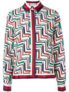 Gucci Chain Print Pyjama Shirt, Women's, Size: 40, White, Cotton/viscose/silk