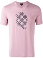 Giorgio Armani - Shallow V-neck T-shirt - Men - Spandex/elastane/viscose - 52, Pink/purple, Spandex/elastane/viscose