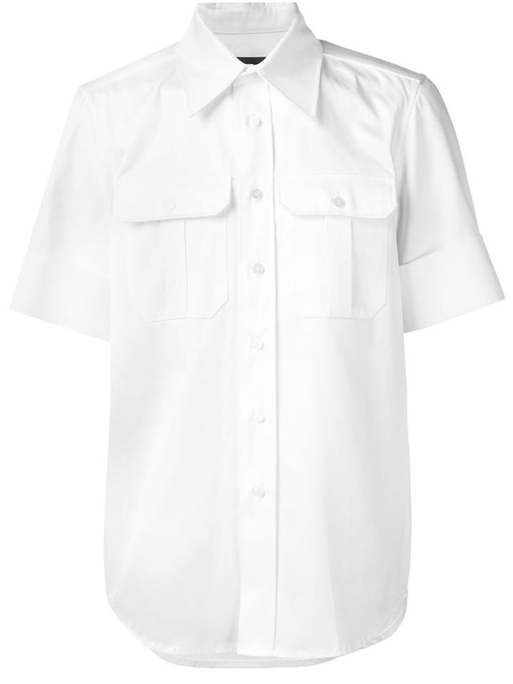 Yang Li Pouch Pockets Shirt, Men's, Size: 48, White, Cotton